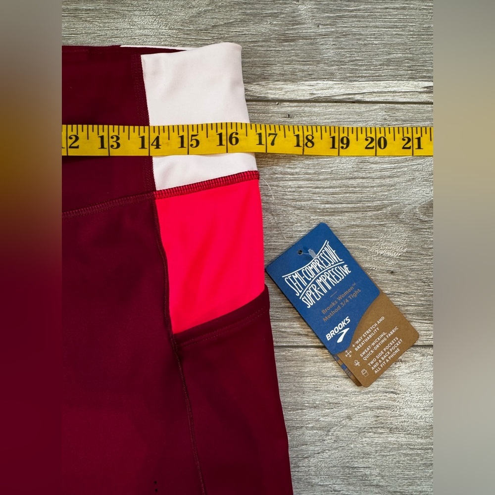 Brooks Womens XL Method 3/4 Running Tights High-Rise Performance Athletic Capri - Picture 9 of 11